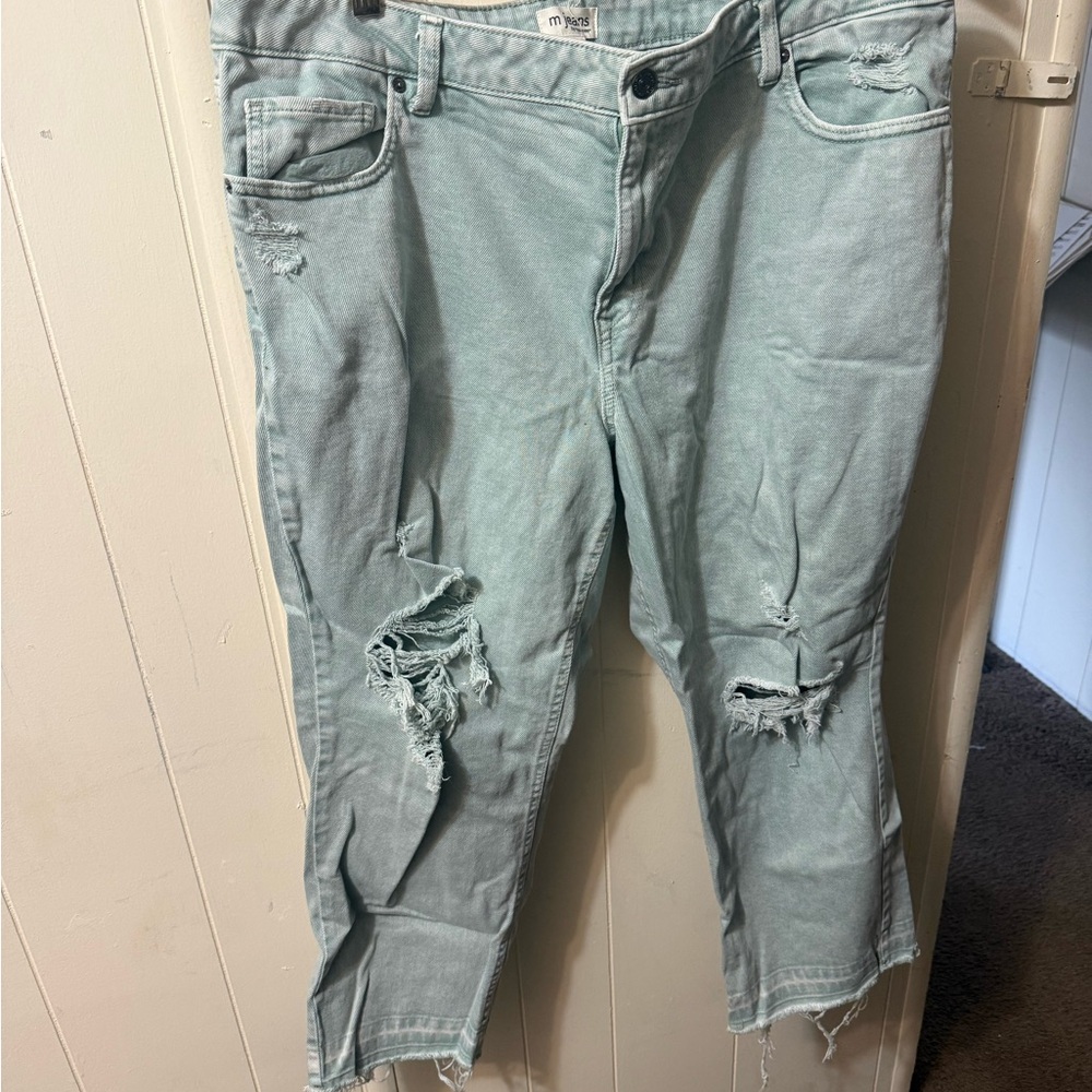 Maurices Green Boyfriend Distressed Jeans Relaxed Fit